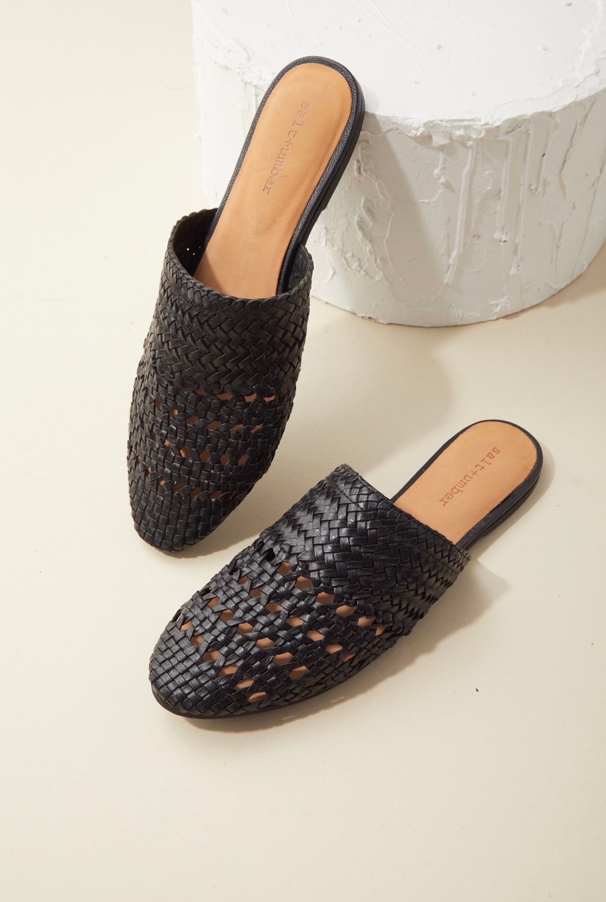Lily Leather Mules in Black