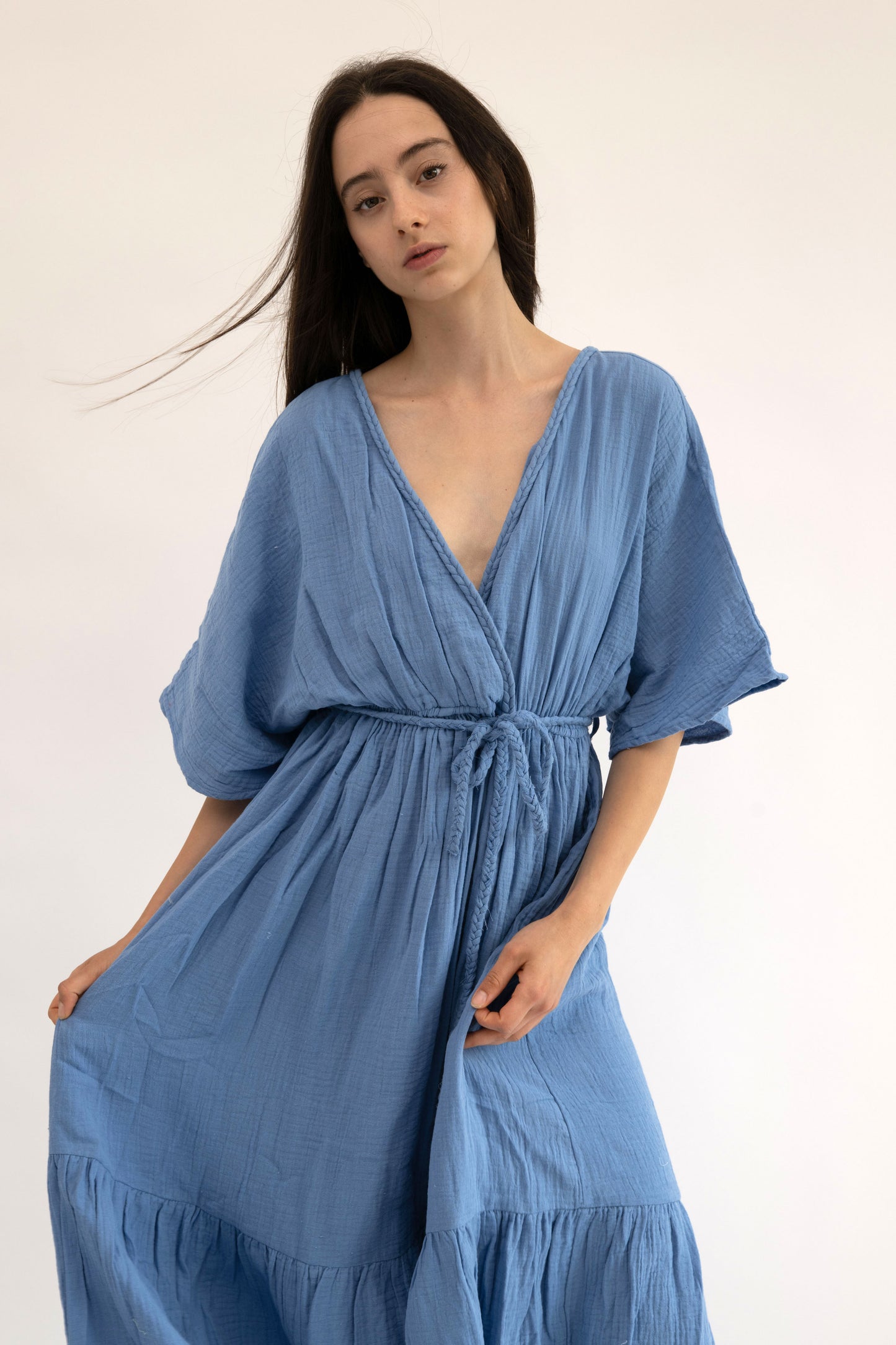 CHLOE - BLUE braided dress