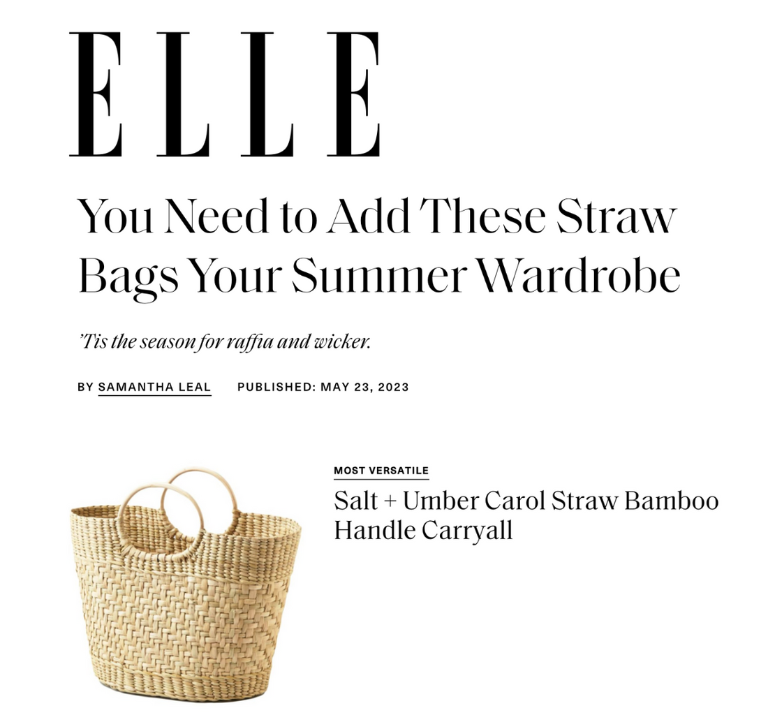 elle article image of carol straw bag feature