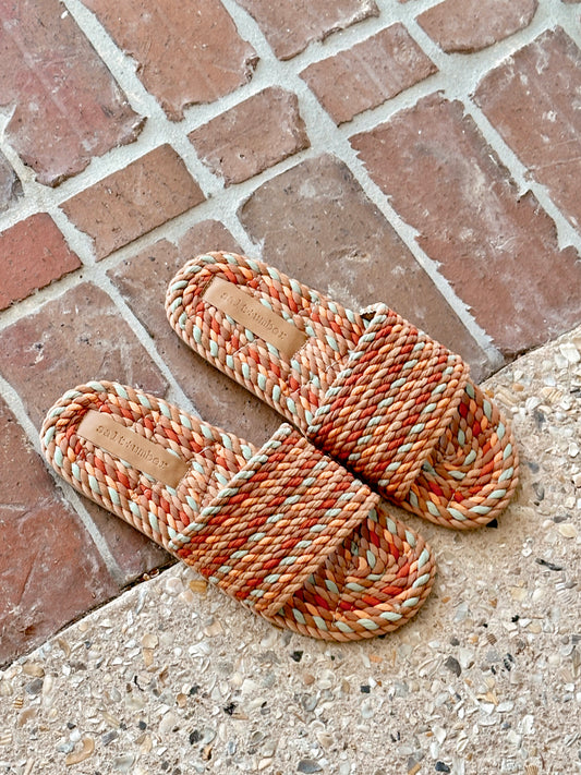 Sunny Vegan Rope Slides in Vintage Multi