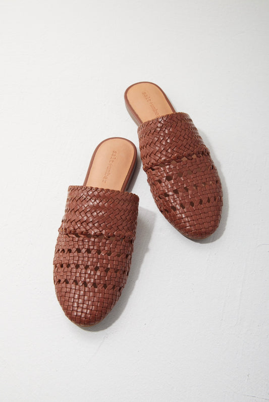 Lily Leather Mules in Tan