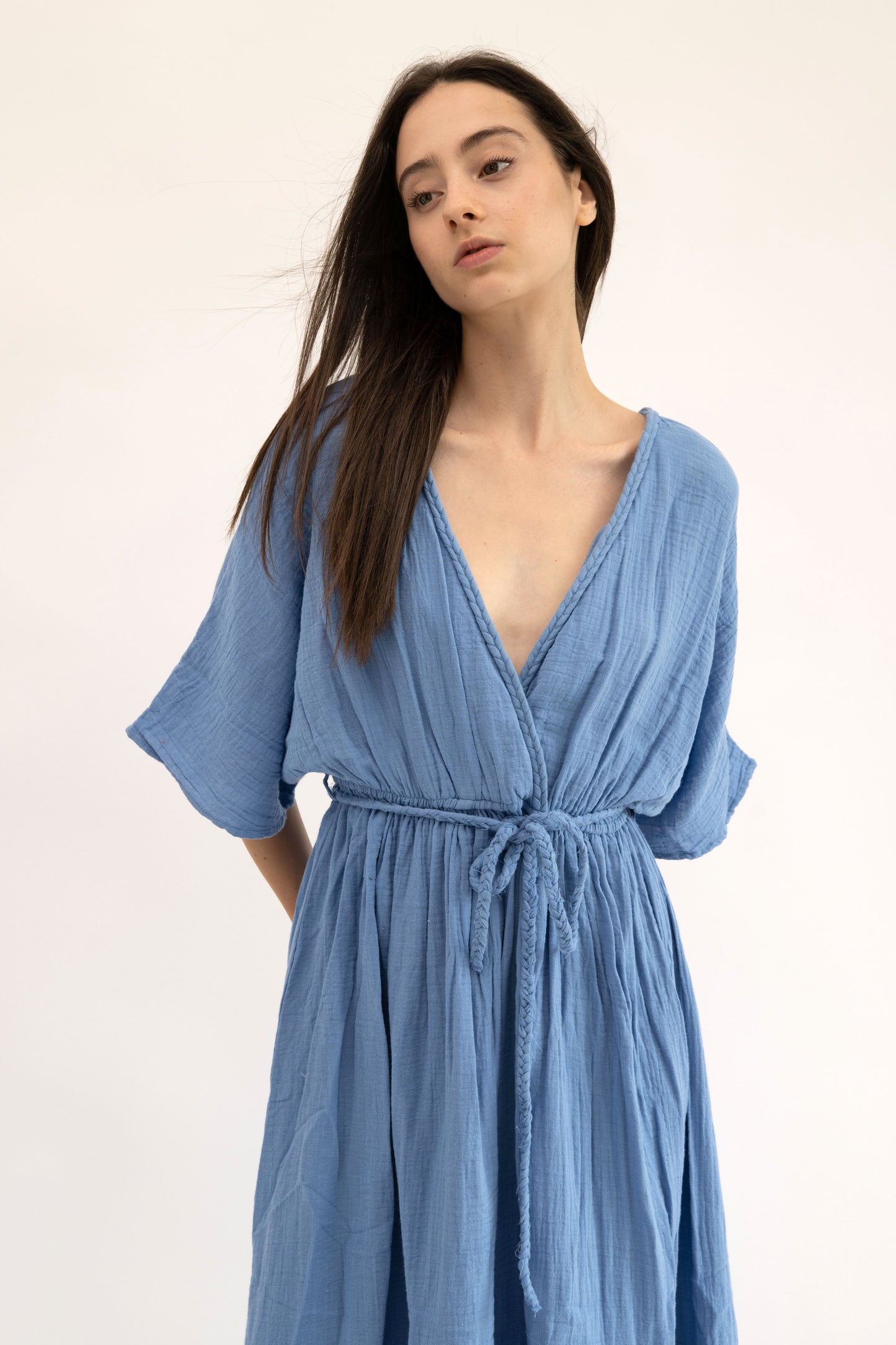CHLOE - BLUE braided dress