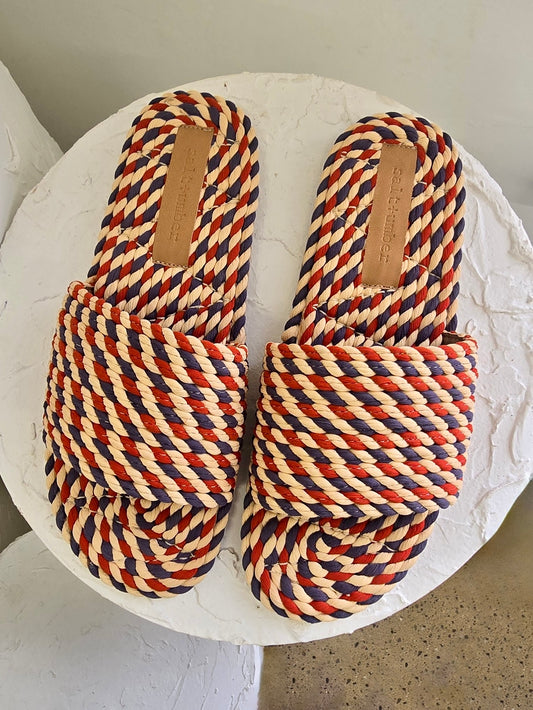 Sunny Vegan Rope Slides in Nantucket Blue