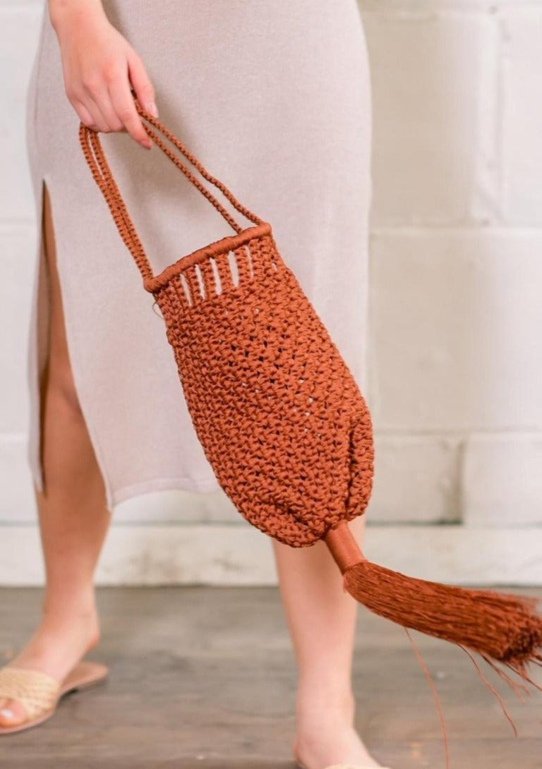 LAUREN SILK WOVEN TASSLE BAG *Final Sale*