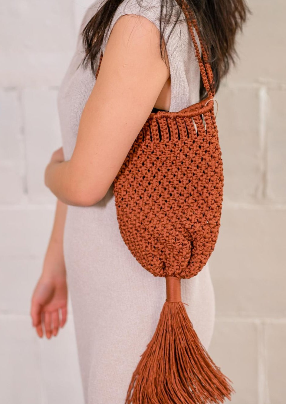 LAUREN SILK WOVEN TASSLE BAG *Final Sale*