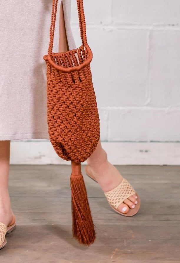 LAUREN SILK WOVEN TASSLE BAG *Final Sale*