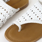 handwoven white leather toe loop sandal made in India- ATHENA by salt+Umber