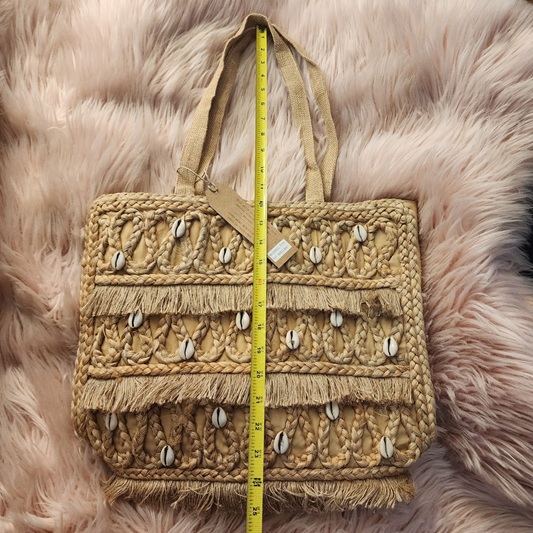 ISLA JUTE SEASHELL TOTE