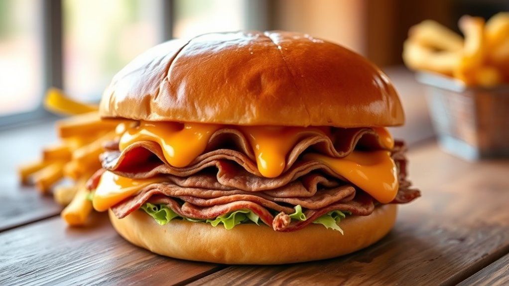 arby s beef and cheddar calories