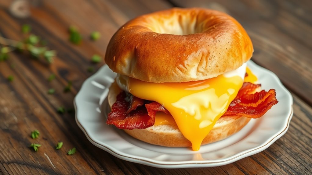 calorie range for bagels