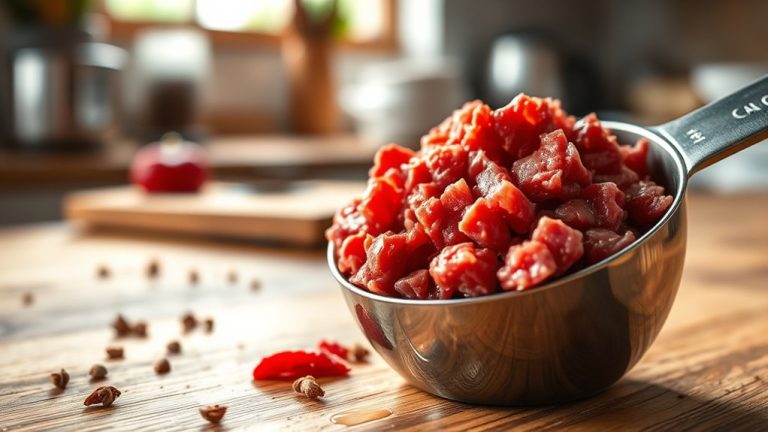 calories in half cup beef