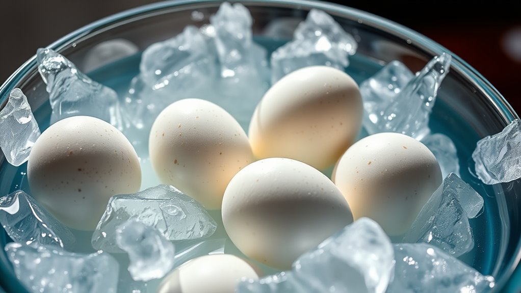 chill eggs for easy peeling