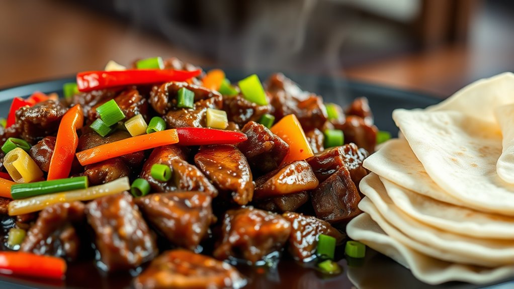 chinese dish with pancakes