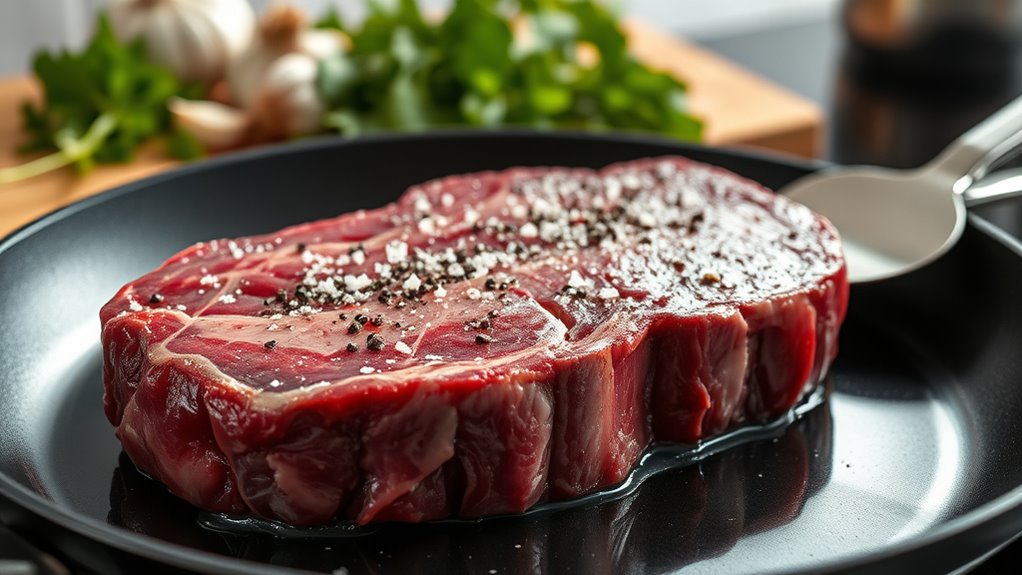 choose thick marbled steaks