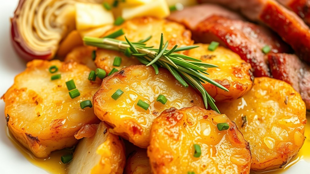 crispy garlic herb potatoes