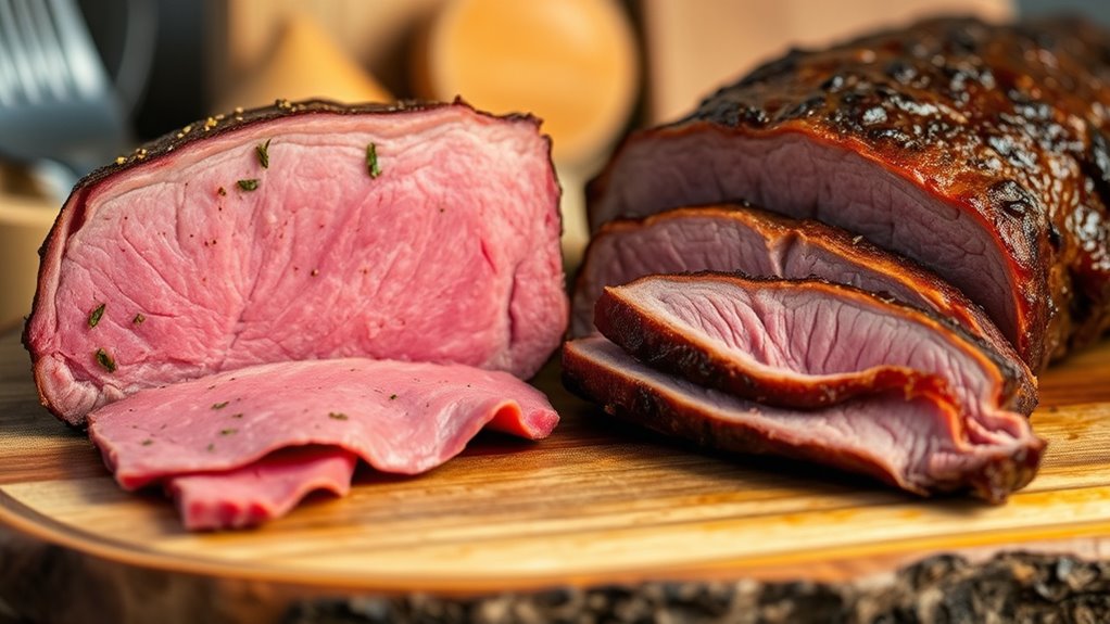 cured pink spiced meat