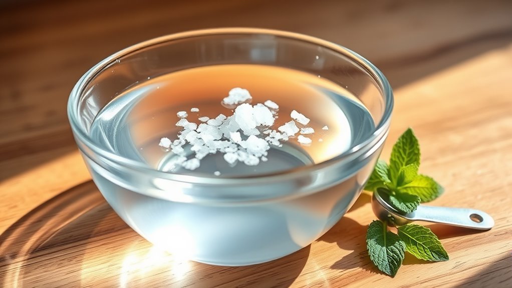 dissolve salt in warm water