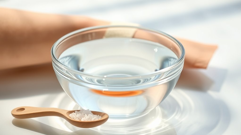 dissolve salt in warm water