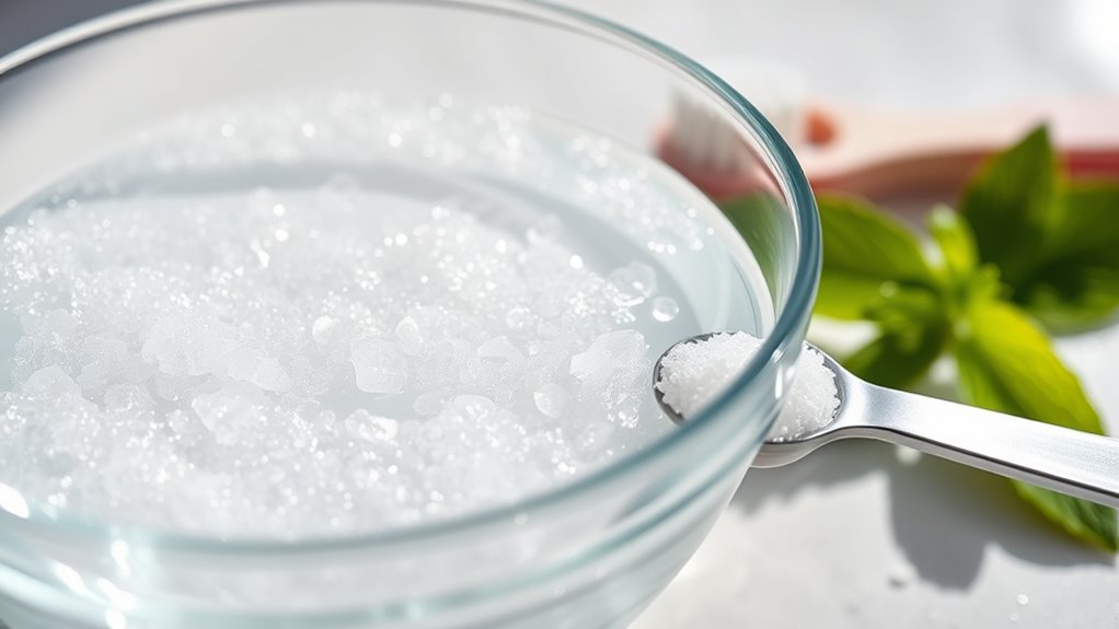 dissolve salt rinse gently