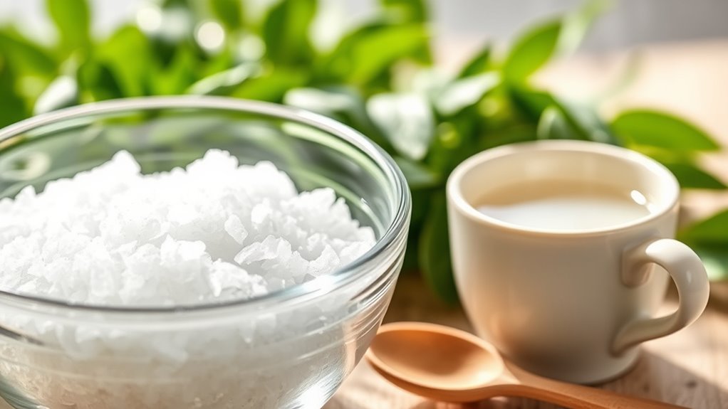 dissolve salt rinse gently