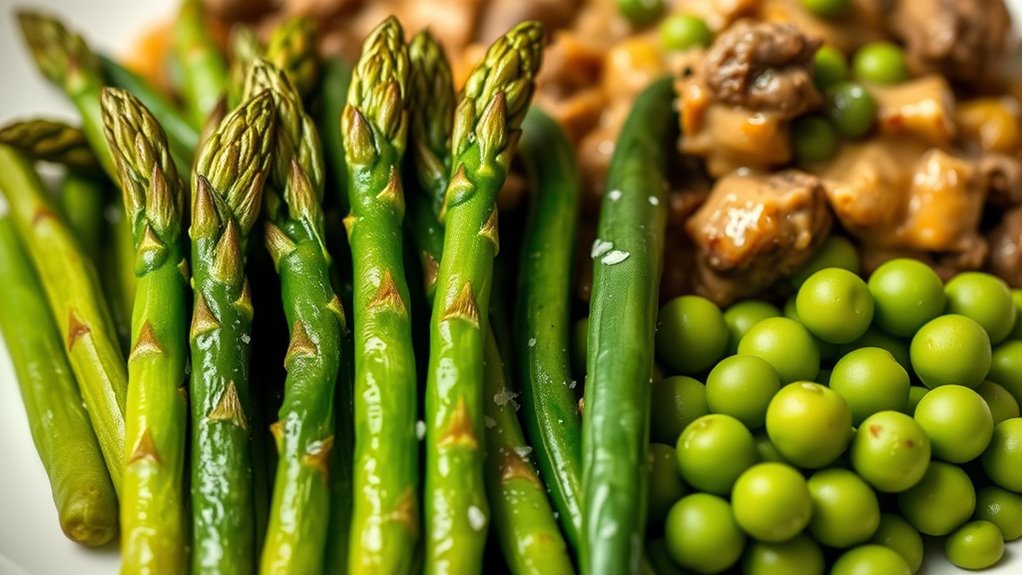 green vegetable sides enhance stroganoff