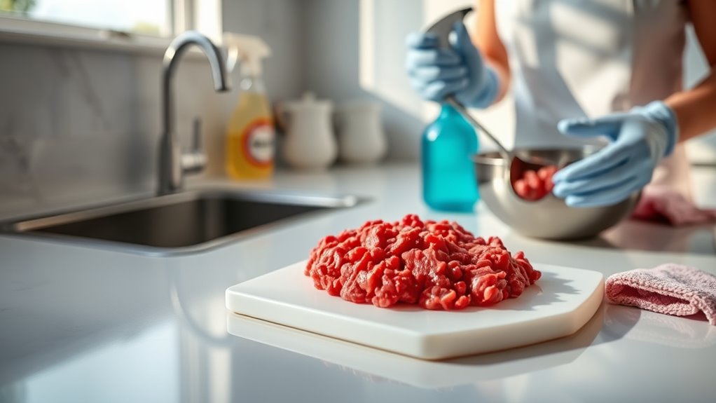 handle raw beef safely
