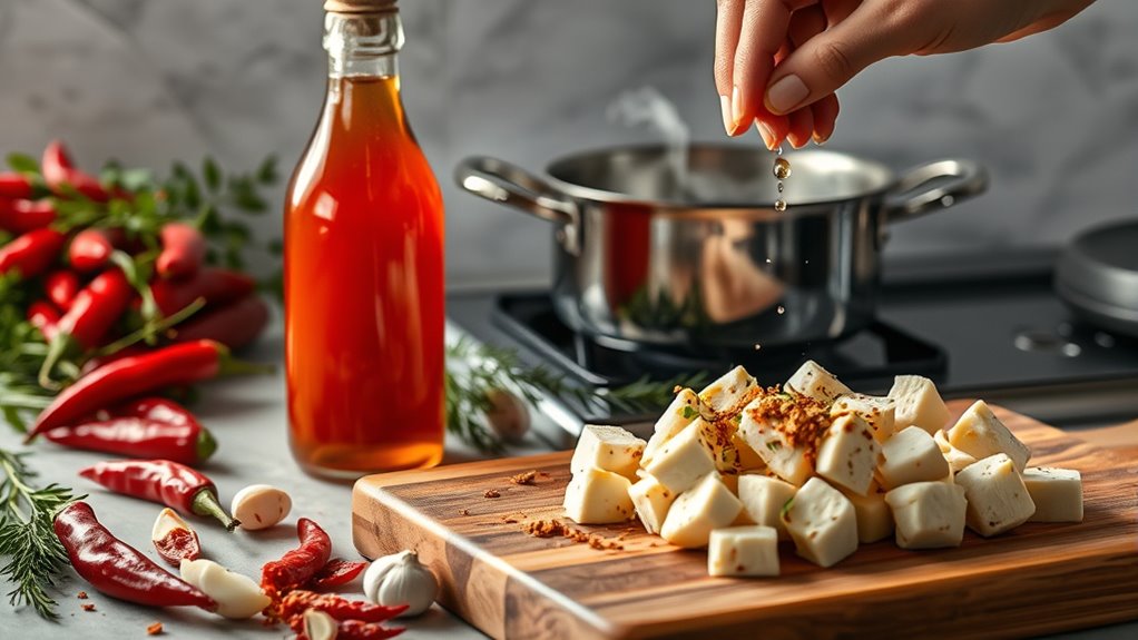 homemade chili vinegar preparation