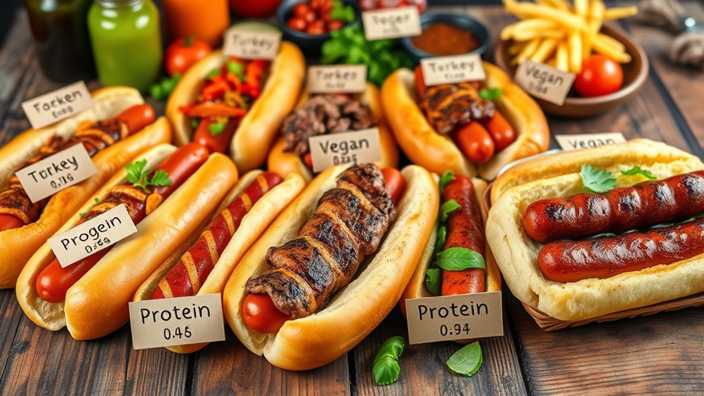 hot dogs protein content comparison