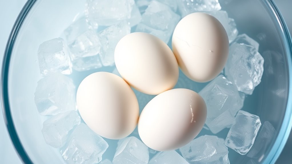 ice bath eases egg peeling