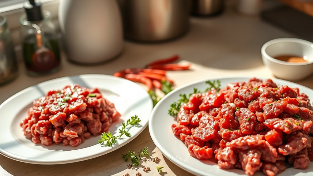 lean beef has fewer calories