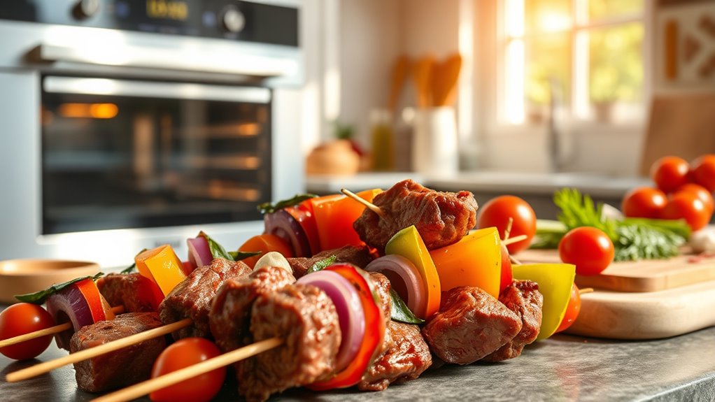 marinate beef skewer evenly