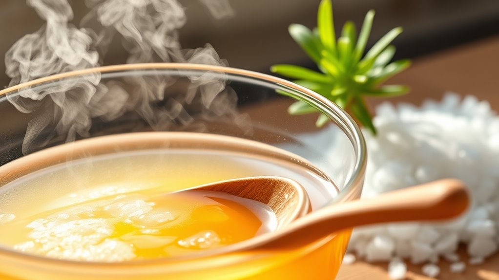 mix warm water and salt