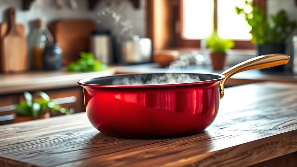 red copper pan oven safety