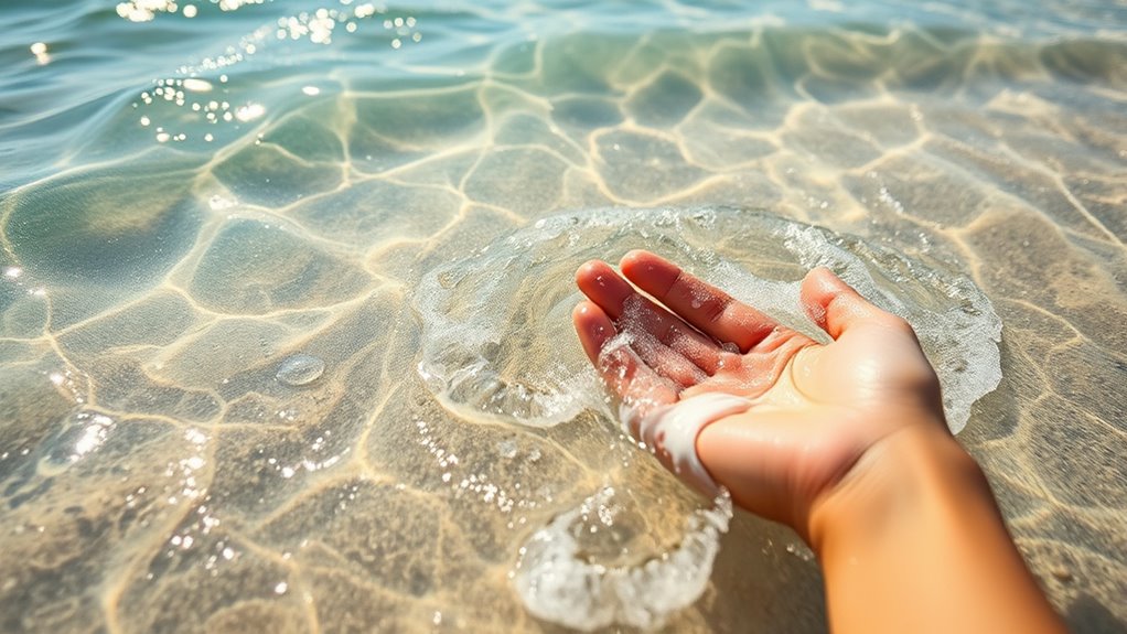 salt water dissolves sunscreen residues