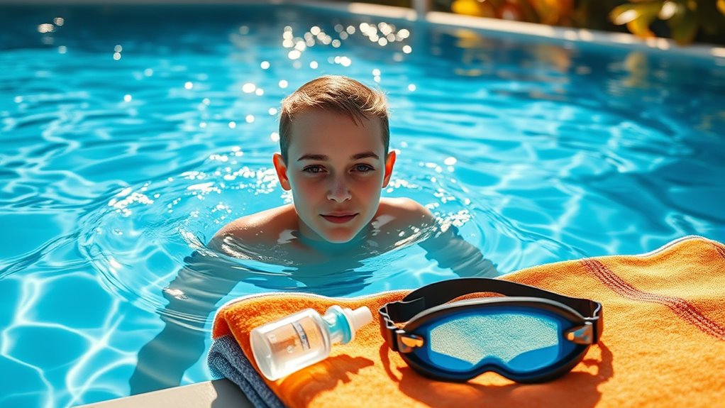 saltwater pool eye safety