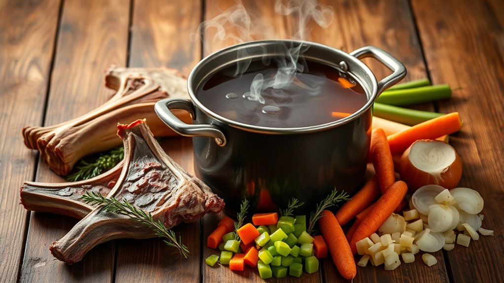slow gentle beef broth