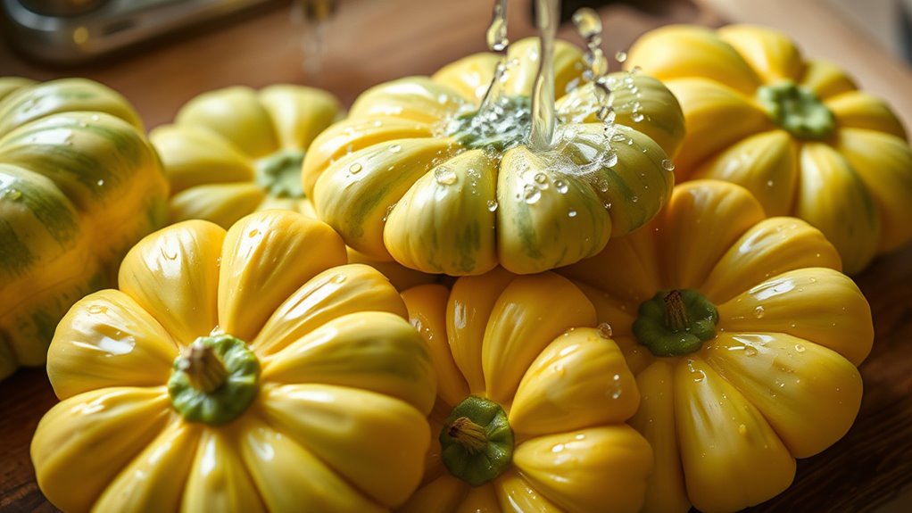 thoroughly clean and trim squash