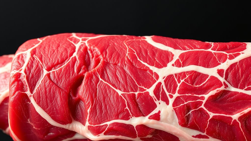 tough fibrous collagen rich meat