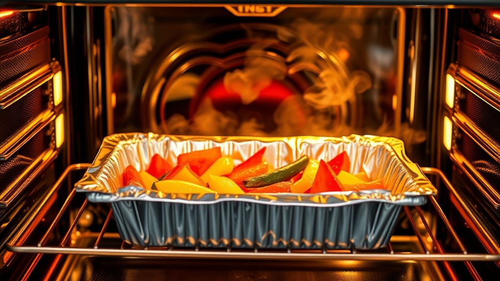 use foil pans carefully