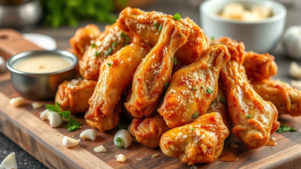 air fryer garlic parmesan wings