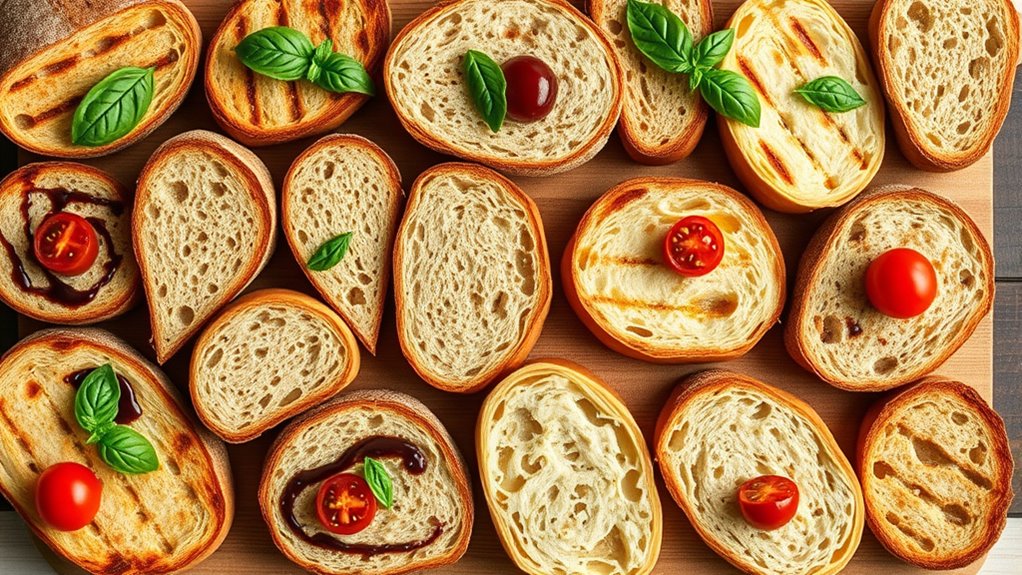 bruschetta toast bread selection