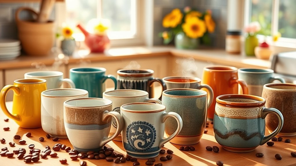 ceramic coffee mugs selection