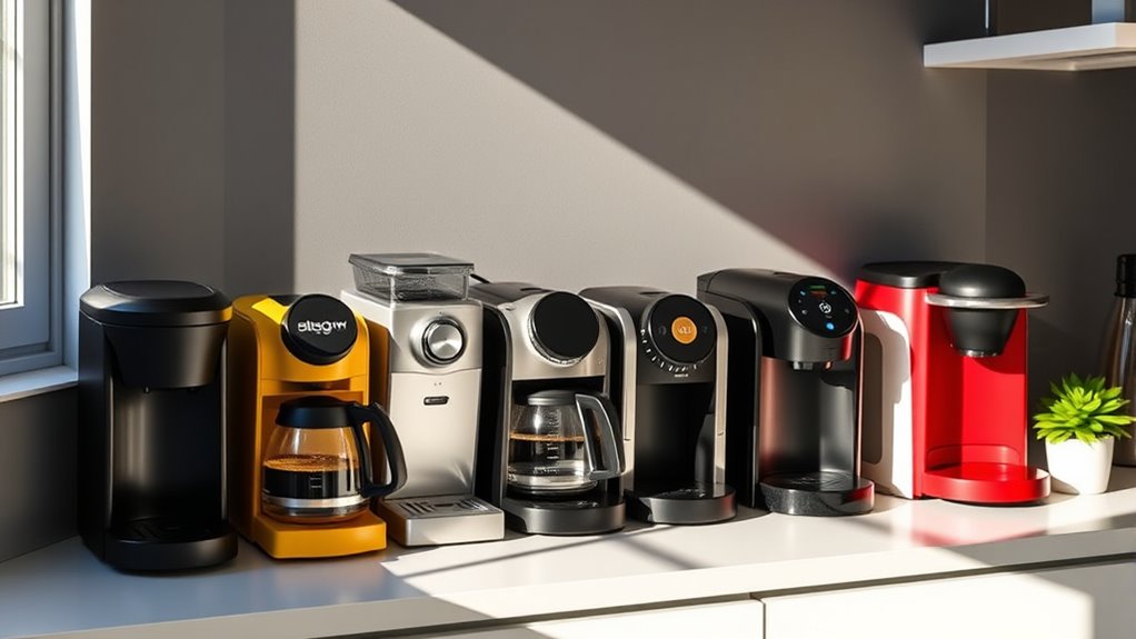 compact coffee makers selection