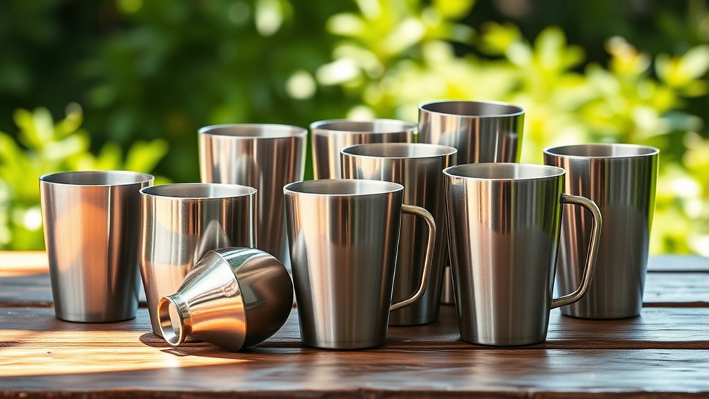 durable stylish stainless steel cups