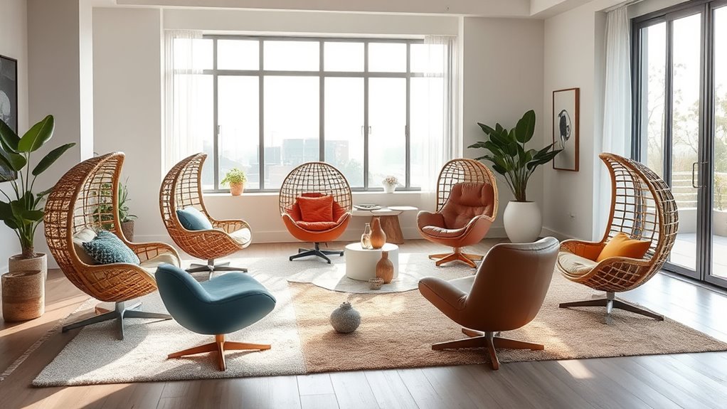 indoor egg chairs selection