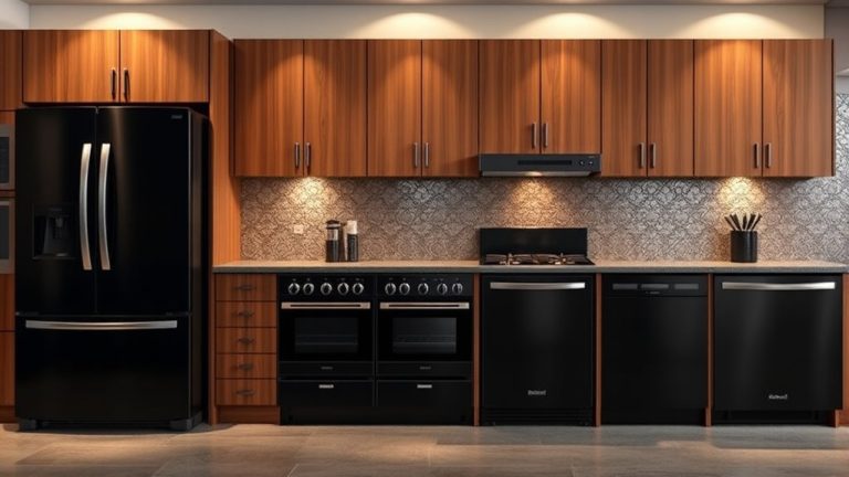 stylish black stainless appliances