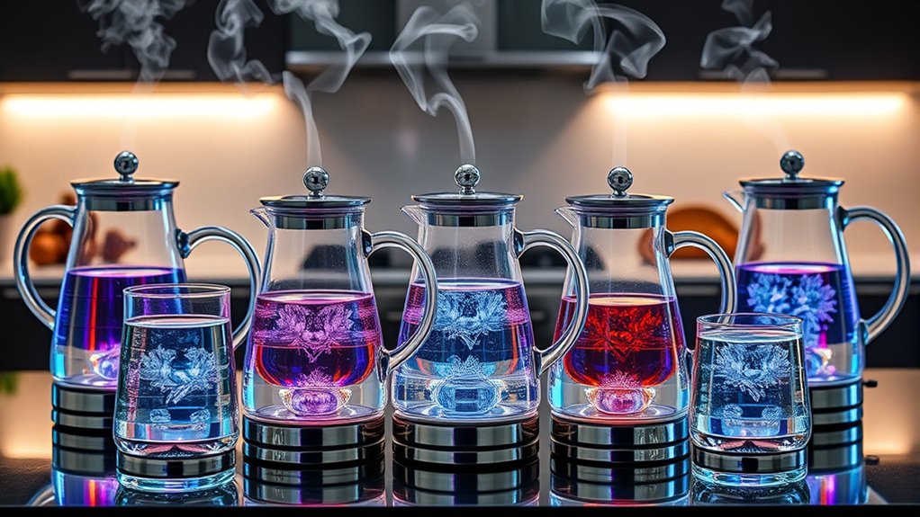 stylish clear water kettles