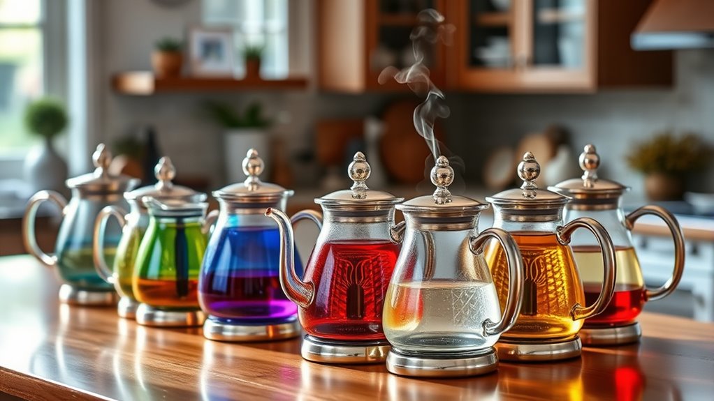 stylish glass tea kettles