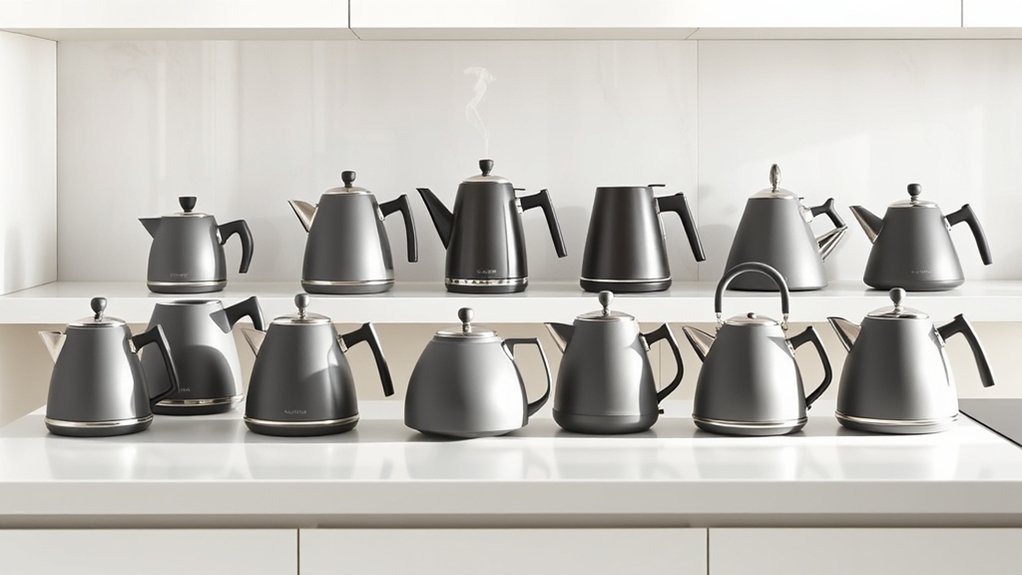 stylish grey kettles selection