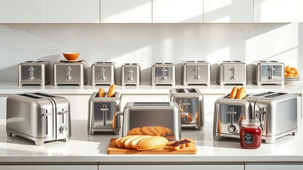 stylish silver toasters selection